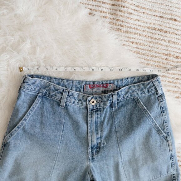 !TRUE VINTAGE 90s! AUTHENTIC SILVER JEANS LIGHT WASH WIDE LEG SZ 32 - Picture 7 of 10